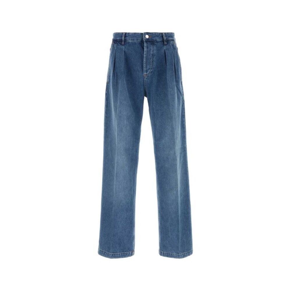 Marine Serre Men Light Blue Denim Straight Jeans